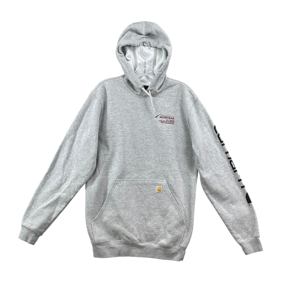 Carhartt Hoodie Mens Small Gray University of Montana Forestry Graphic Loose Fit